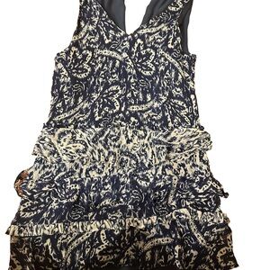 Ramy Brook Navy and Cream Mini Dress